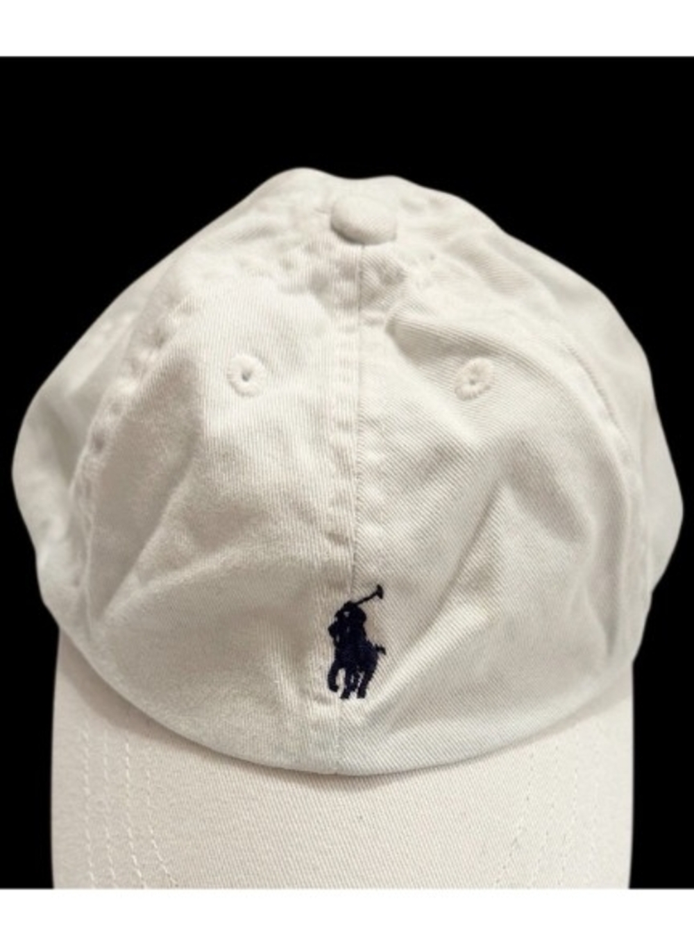Polo Ralph Lauren White Baseball CapNavy Pony Toddler 2T-4T